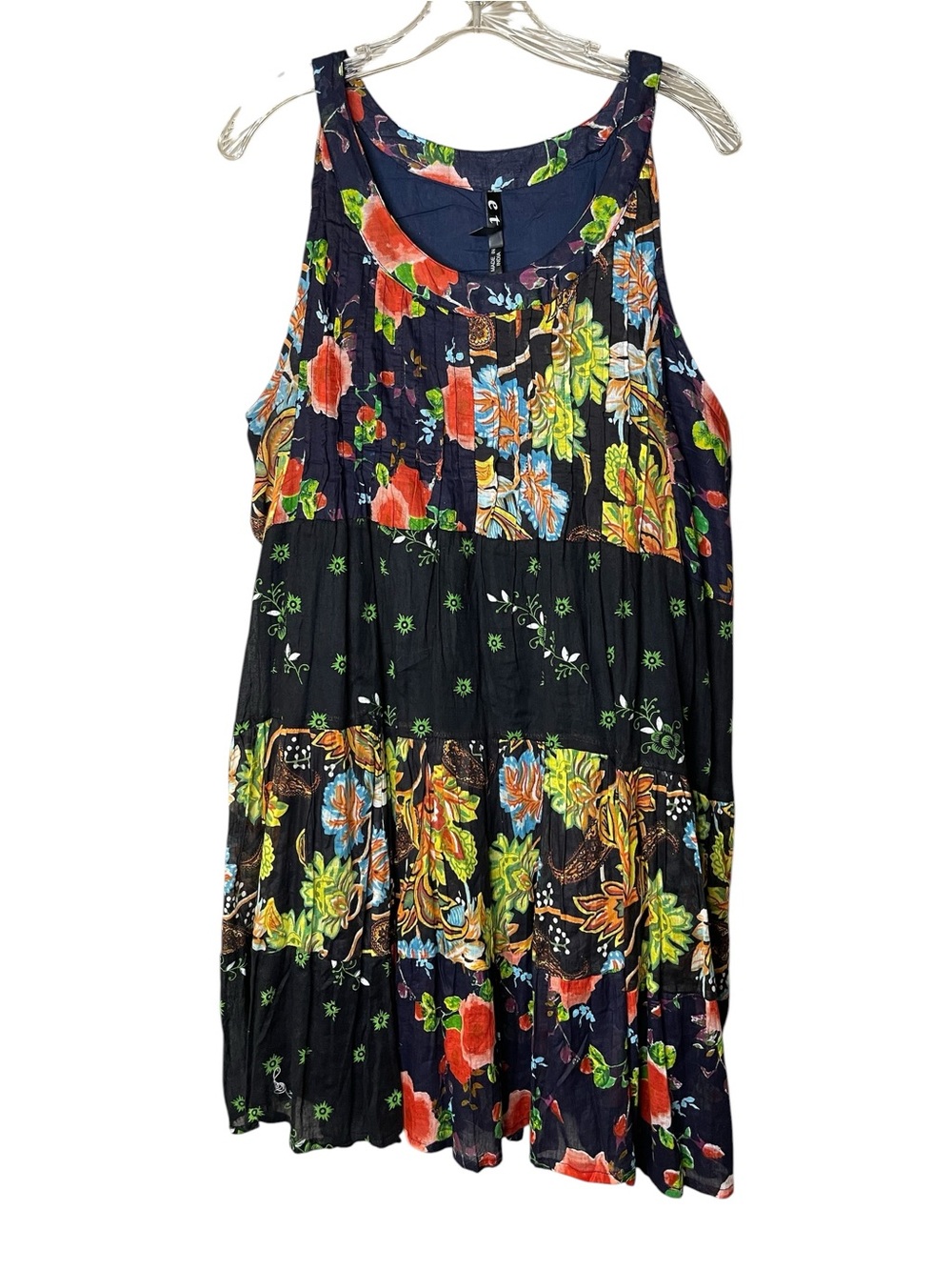 etc. Floral Print Sleeveless Dress Sz S